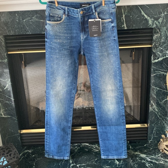Desigual Studded Straight Leg Jeans - Picture 3 of 10